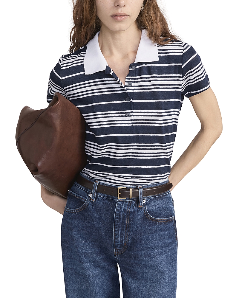 Frame The Striped Short Sleeve Polo