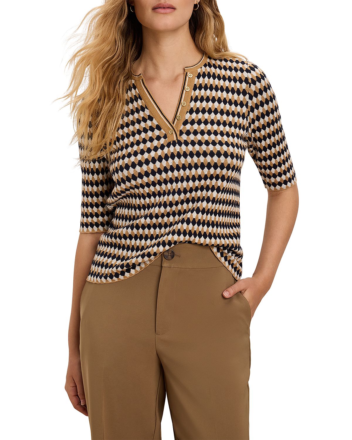 Nic+Zoe Angled Jacquard Sweater