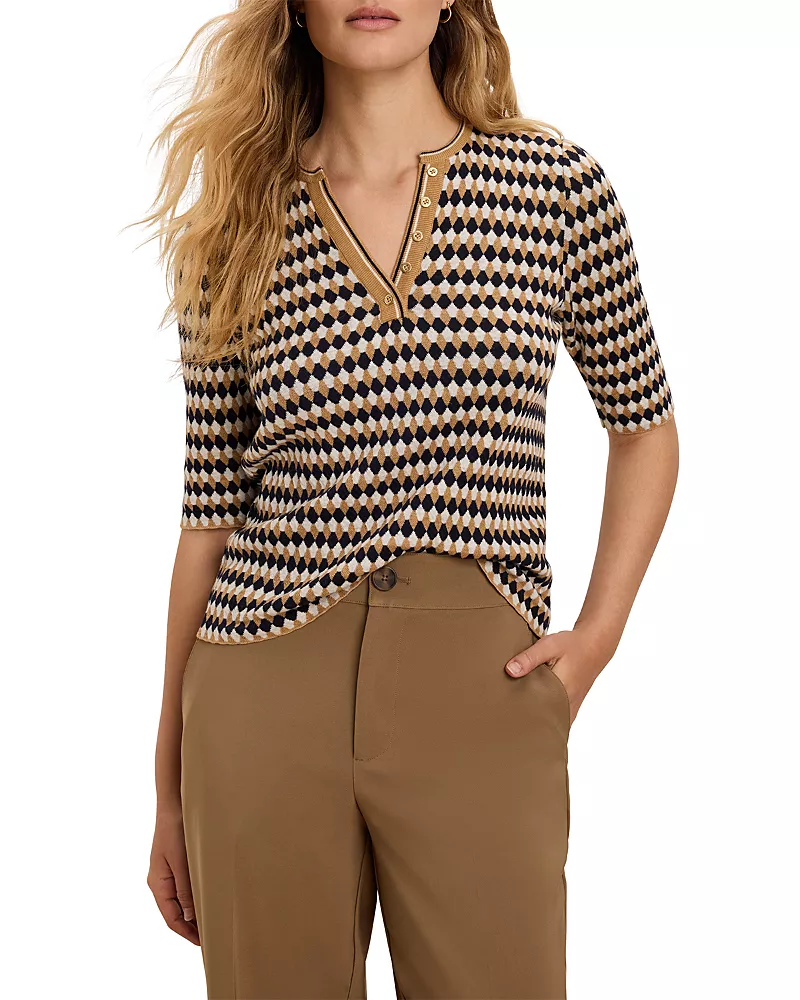 Nic+Zoe Angled Jacquard Sweater