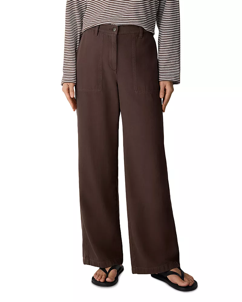Eileen Fisher Petites High Rise Wide Leg Pants