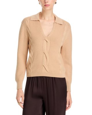 The Marjorie V Neck Cable Knit Sweater