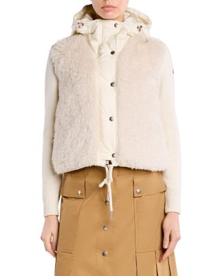 Wool and Cashmere Blend Padded Zip Front Cardigan