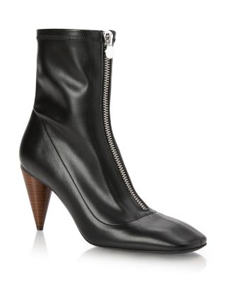 Women's Zip Front Cone Heel Bootie