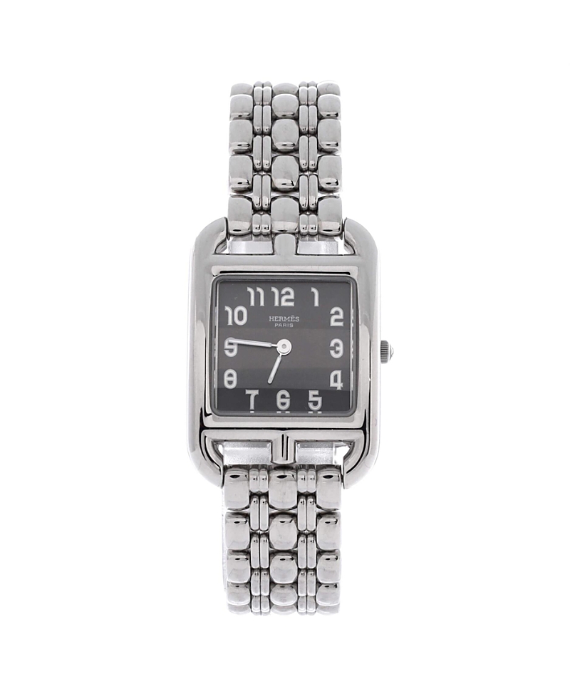 Pre-owned Pre-owned Hermes Hermes Cape Cod Quartz Watch In Stainless Steel 23mm In Dial Color: Silver