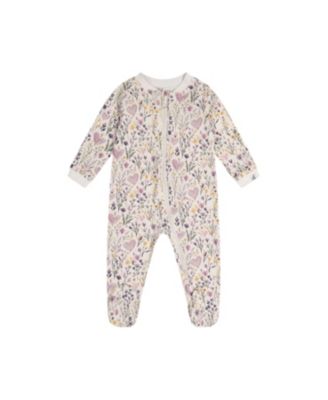  Girls' Heart Organic Cotton Front Zipper Footed One Piece Pajama - Baby