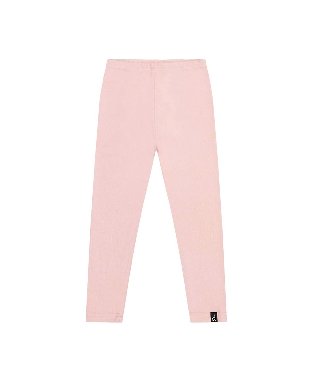Deux par Deux Girls' Ribbed Elastic Waist Logo Patch Leggings - Big Kid