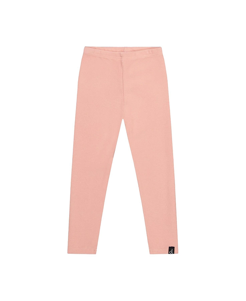 Deux par Deux Girls' Ribbed Elastic Waist Logo Patch Leggings - Big Kid