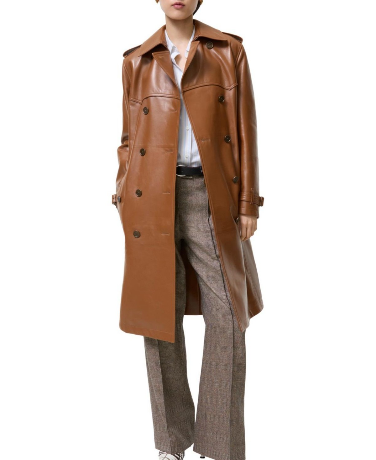 Long Leather Foxfield Trench Coat