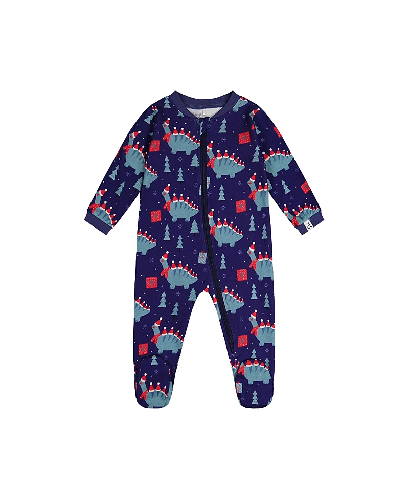 Deux par Deux Boys' Dinosaur Organic Cotton Front Zipper Footed One Piece Pajama - Baby