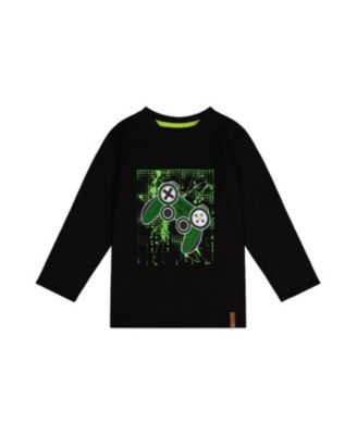Boys' Crew Neck Long Sleeve Controller Cotton T-Shirt - Little Kid