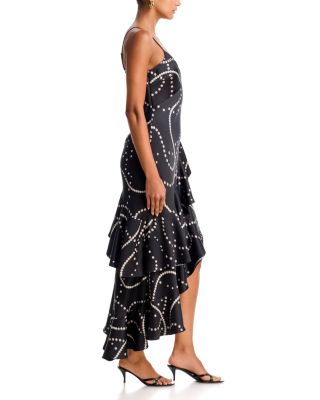 Pearl Satin Sleeveless High Low Dress - Exclusive - thumbnail 5