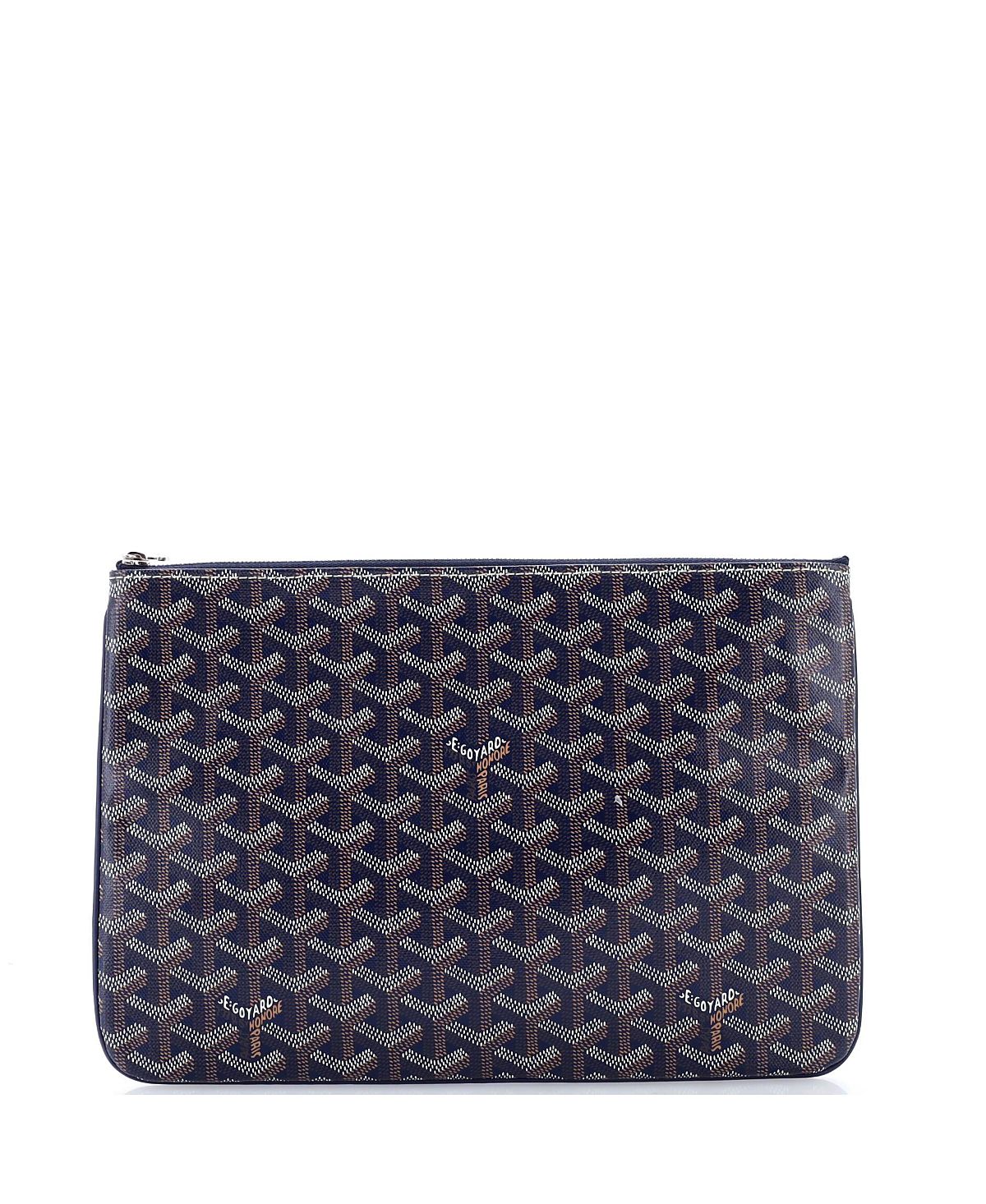 Pre-Owned Goyard Mm Senat Zip Pouch Coated Canvas
