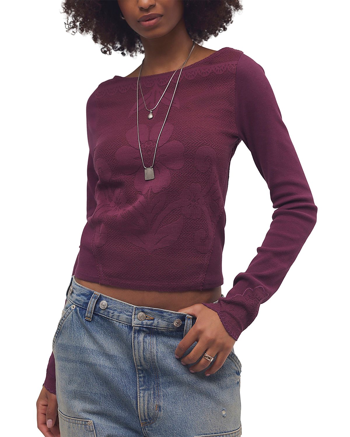 Free People Delilah Pointelle Top