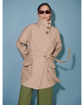 Celina Cotton Blend Belted Jacket - thumbnail 2
