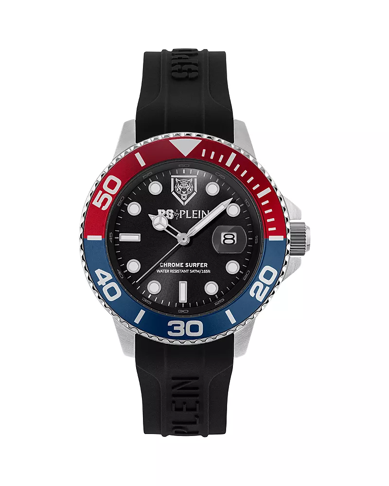Plein Sport Chrome Surfer Watch, 43mm