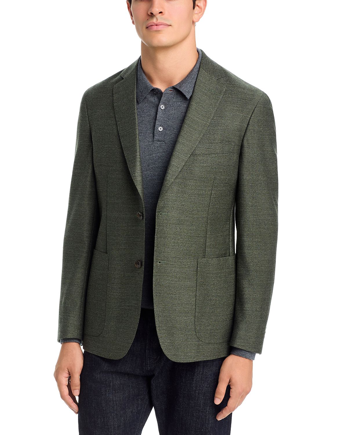 The Men's Store at Bloomingdale's Textured Weave Wool Blend Extra Soft Jacket