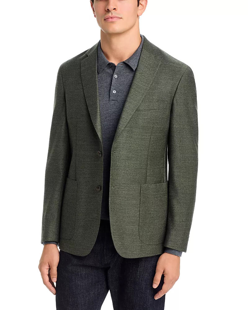 The Men's Store at Bloomingdale's Textured Weave Wool Blend Extra Soft Jacket