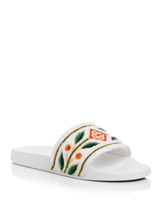 Men's Embroidered Terry Slide Sandals