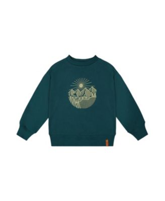 Fleece Crew Neck Line Graphic Sweatshirt - Little Kid