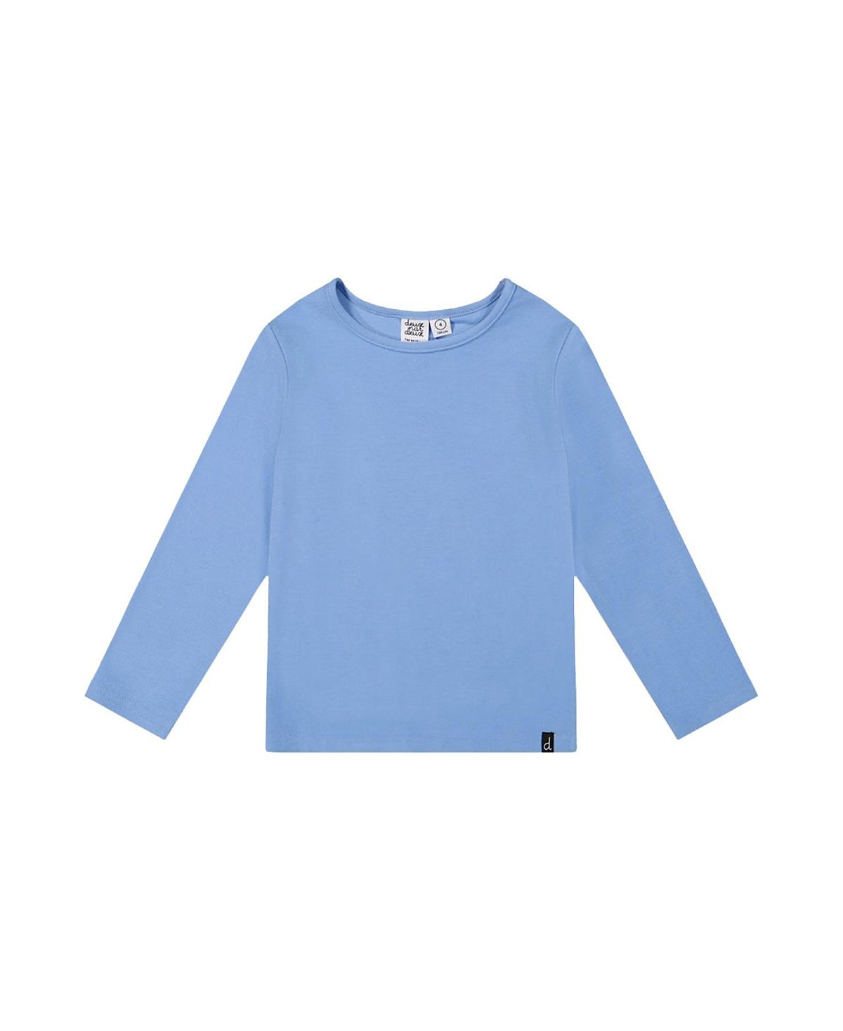 Deux par Deux Girls' Brushed Rib Crew Neck Long Sleeve Top - Little Kid