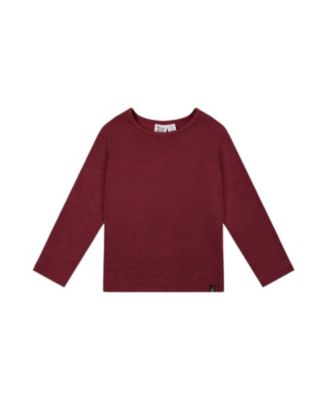 Deux par Deux Girls' Brushed Rib Crew Neck Long Sleeve Top - Little Kid