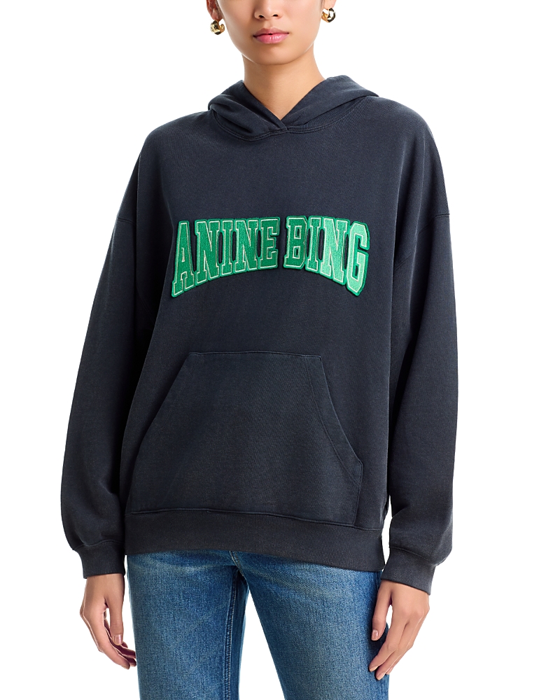 Anine Bing Harvey Cotton Logo Hoodie Sweatshirt