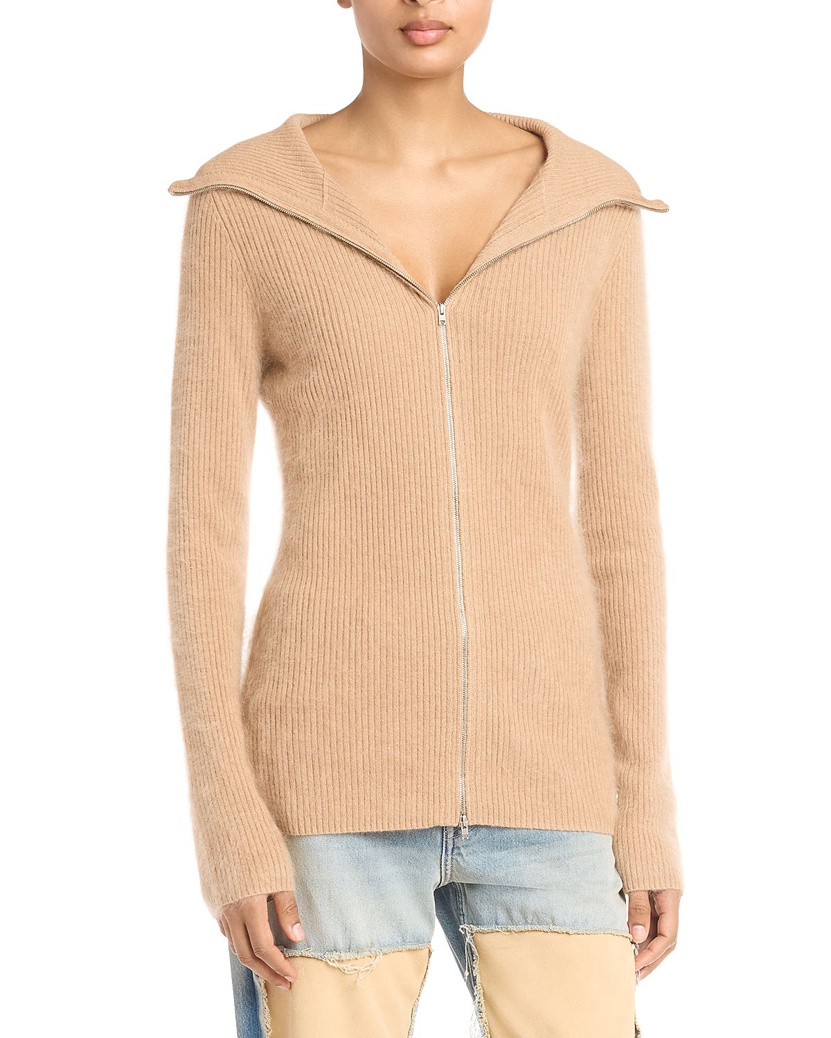 Acne Studios Zip Front Cashmere Sweater