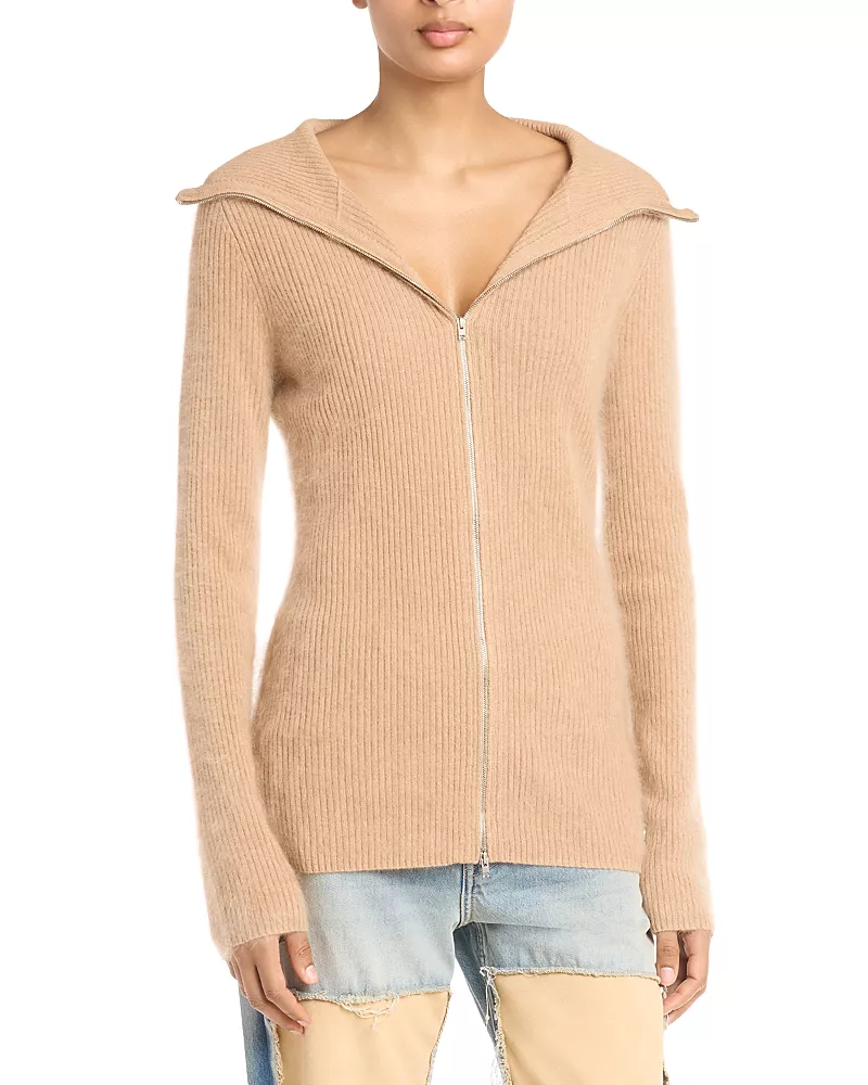 Acne Studios Zip Front Cashmere Sweater