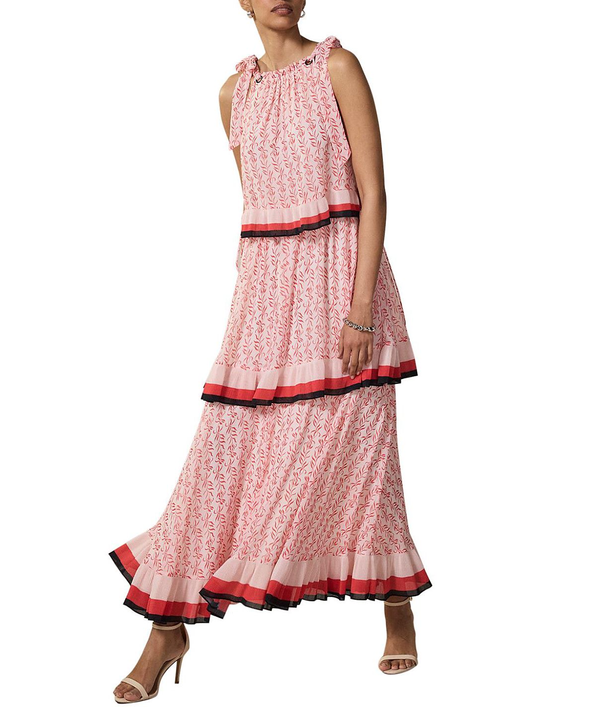 Mint Velvet Women's Printed Tiered Midaxi Dress