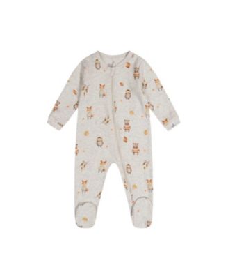  Boys' Animal Organic Cotton Front Zipper Footed One Piece Pajama - Baby