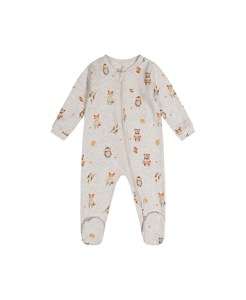 Deux par Deux Boys' Animal Organic Cotton Front Zipper Footed One Piece Pajama - Baby