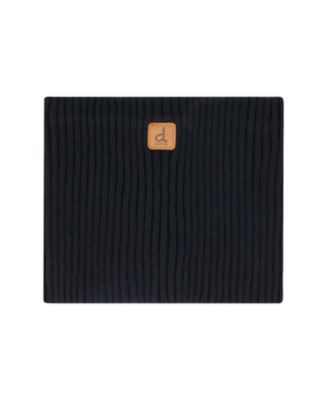 Deux par Deux Unisex Ribbed Knit Tube Style Logo Patch Neckwarmer - Little Kid