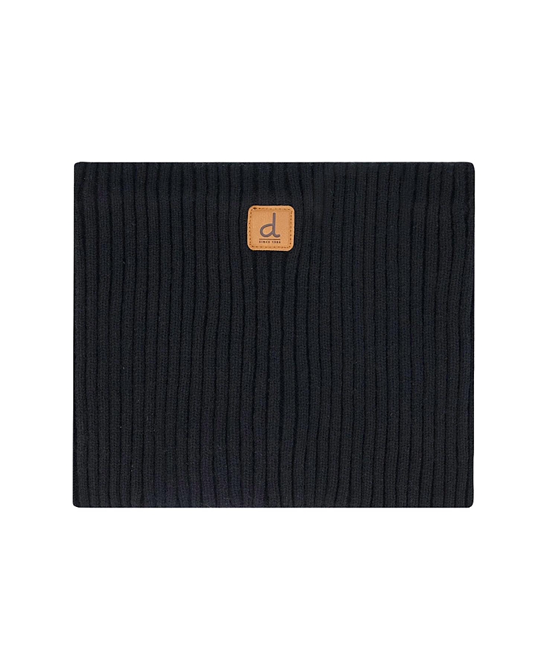 Deux par Deux Unisex Ribbed Knit Tube Style Logo Patch Neckwarmer - Little Kid