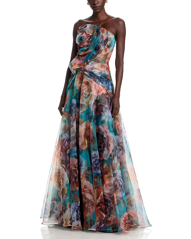 Theia Iona Rosette Draped Gown