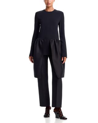 Toteme Crewneck Peplum Long Sleeve Top
