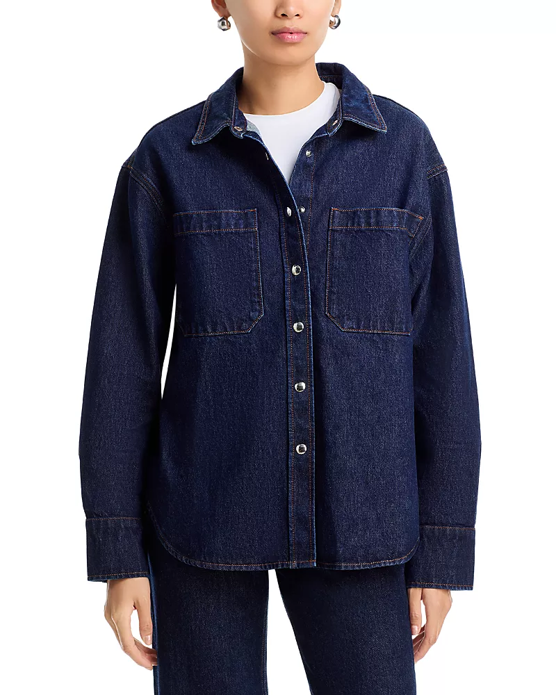 Anine Bing Sammy Cotton Denim Shirt