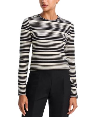 Toteme Rib Stripe Stretch Cotton Long Sleeve Tee