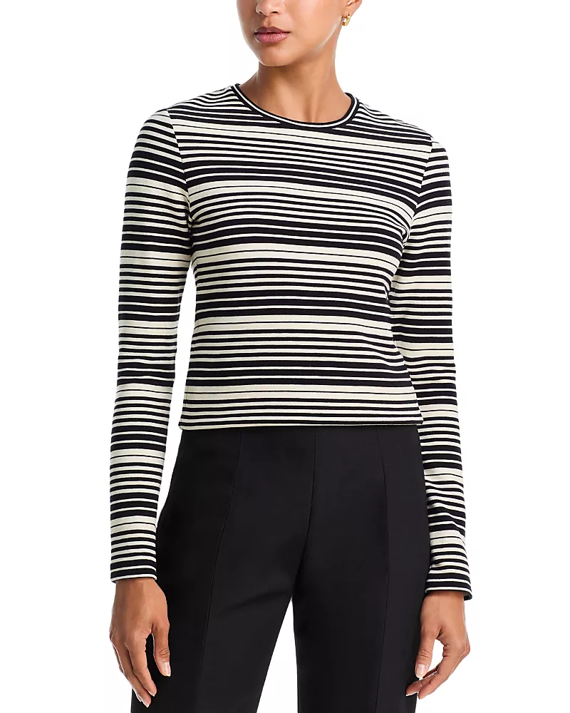 Toteme Rib Stripe Stretch Cotton Long Sleeve Tee