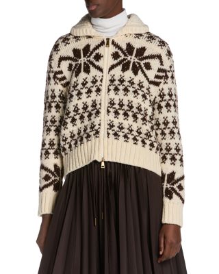 Moncler Zippered Fair Isle Cardigan