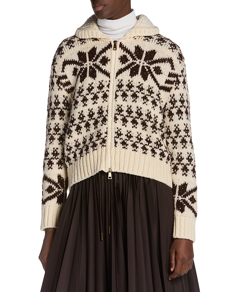 Moncler Zippered Fair Isle Cardigan