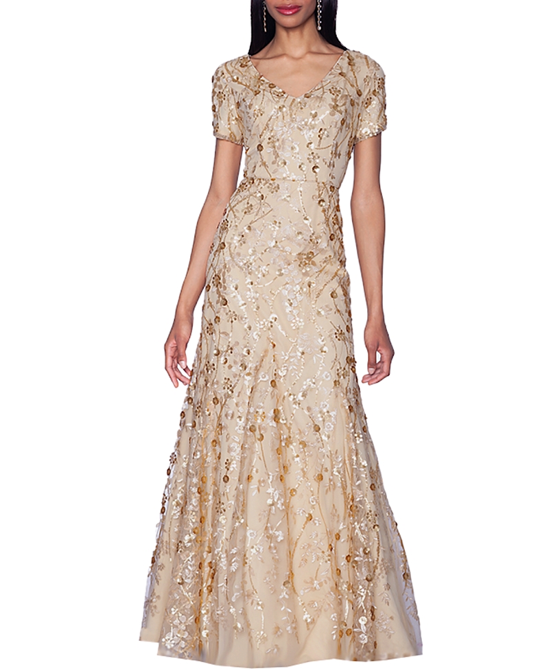 Shani V-Neck Embroidered Gown