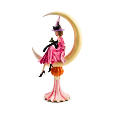Glam 'O' Ween Witch on Moon Figurine