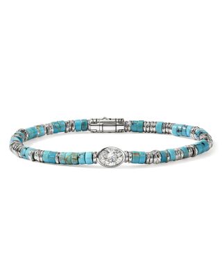Sterling Silver JH Lovestruck™ Turquoise & Lab Grown Diamond Heishi Bead Bracelet