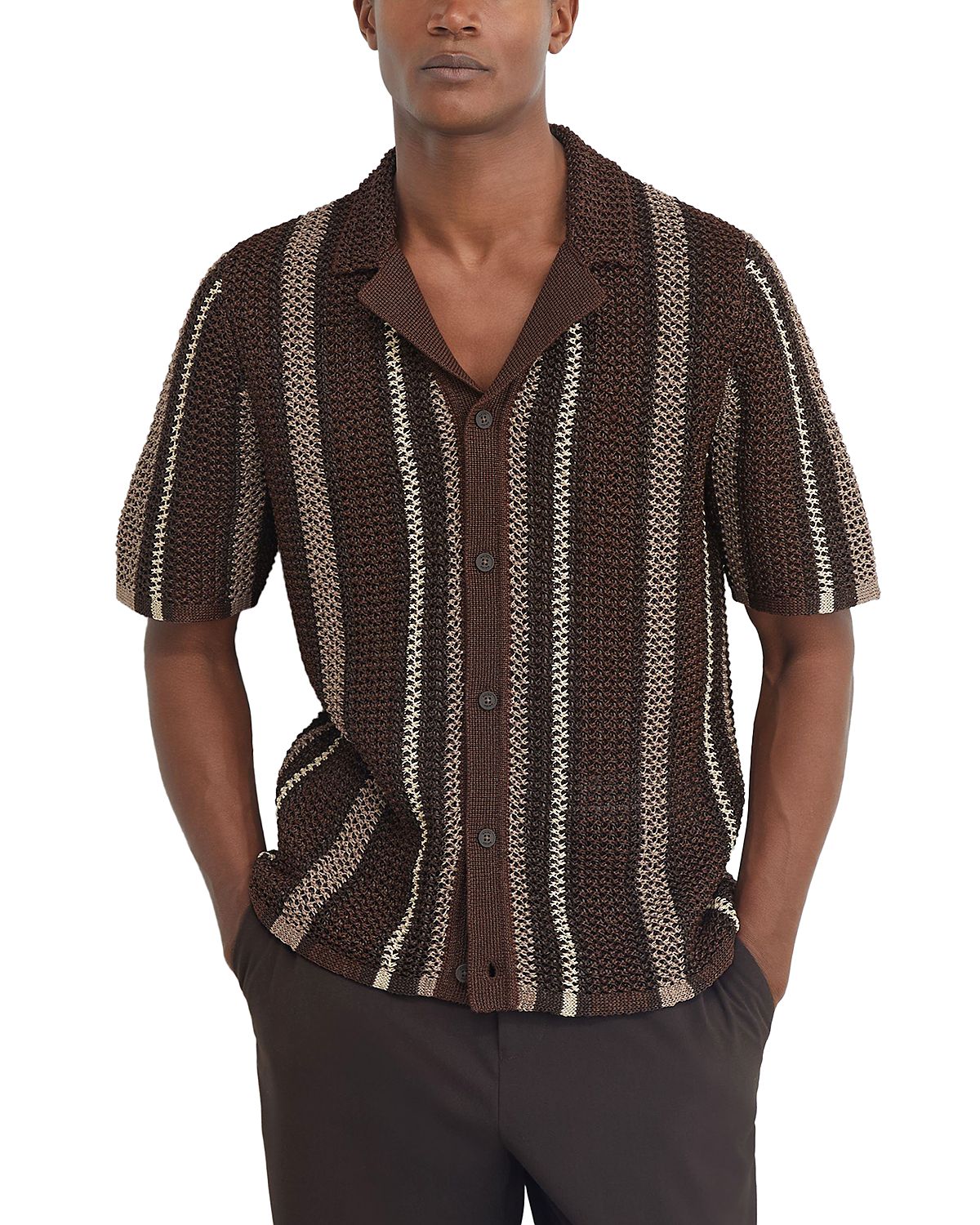 Reiss Farin Crochet Cuban Shirt