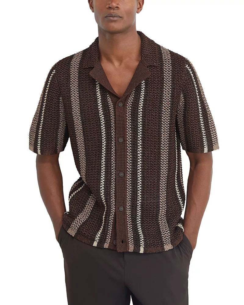 Reiss Farin Crochet Cuban Shirt
