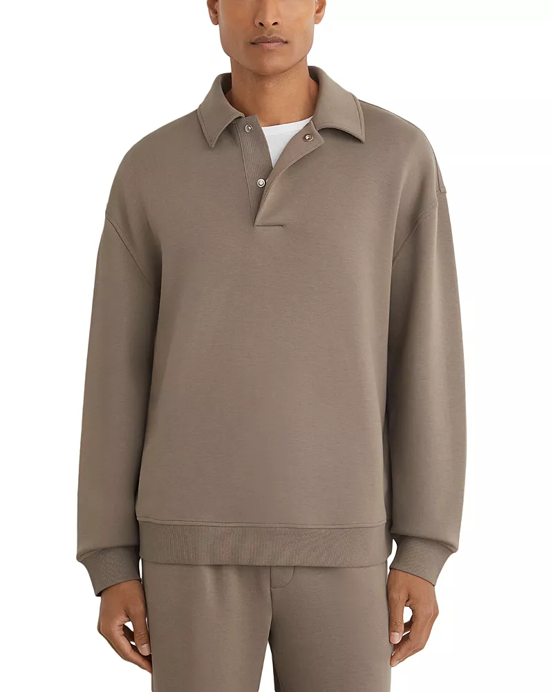 Reiss Brooks Interlock Polo Sweatshirt