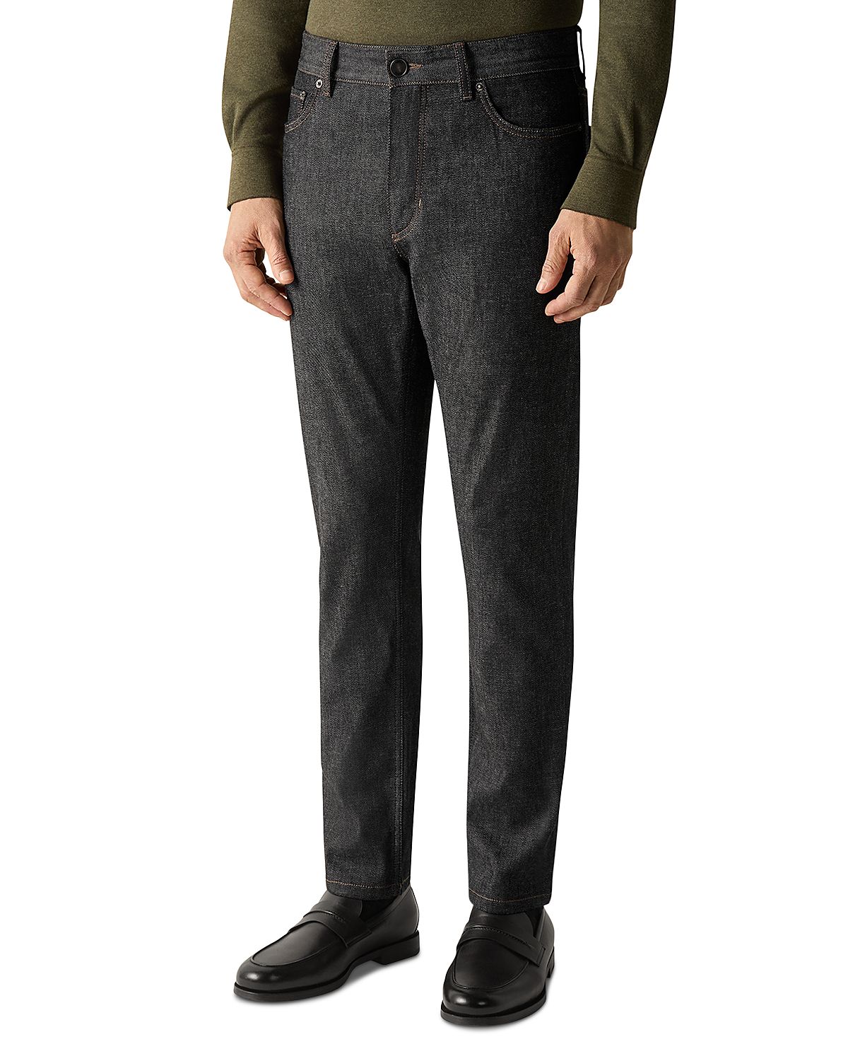 Zegna Roccia Slim Fit Cotton Blend Stretch Jeans