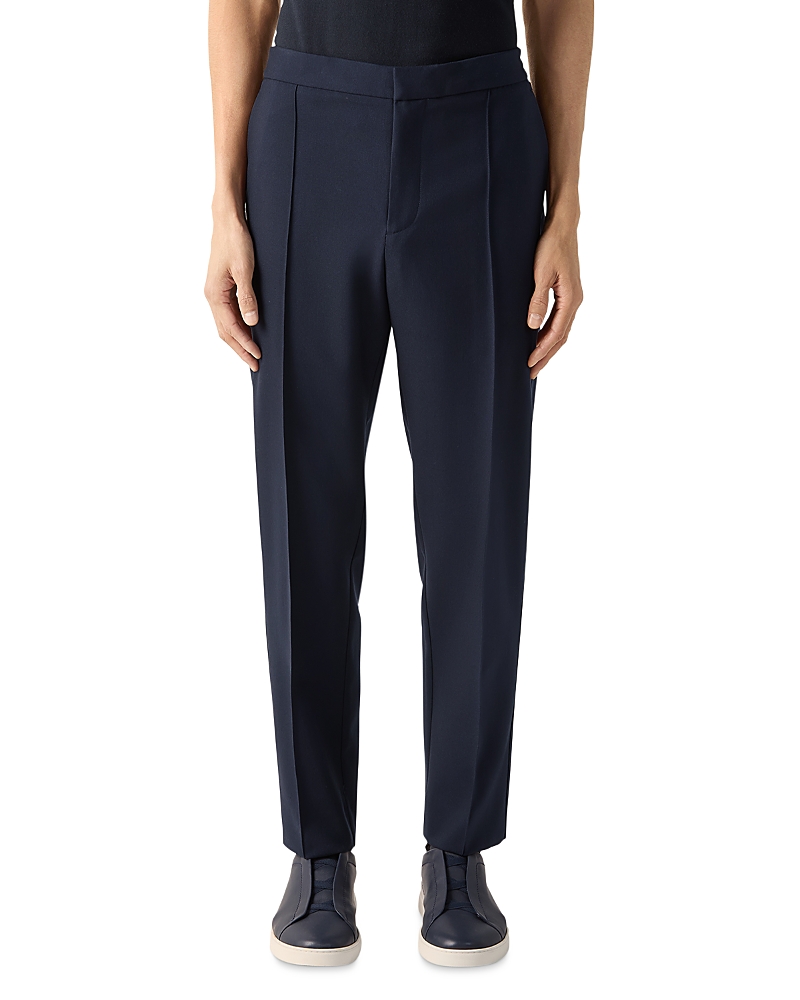 Zegna Regular Fit Pleated Wool Pants