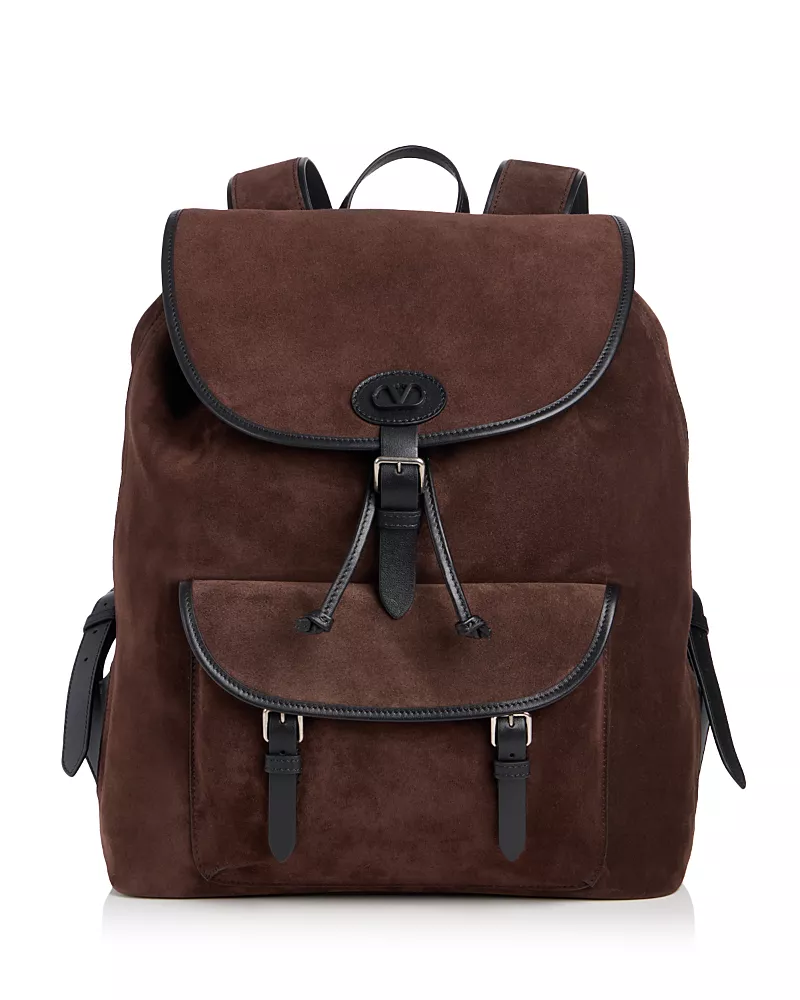 Valentino Garavani Antibes VLogo Suede Backpack