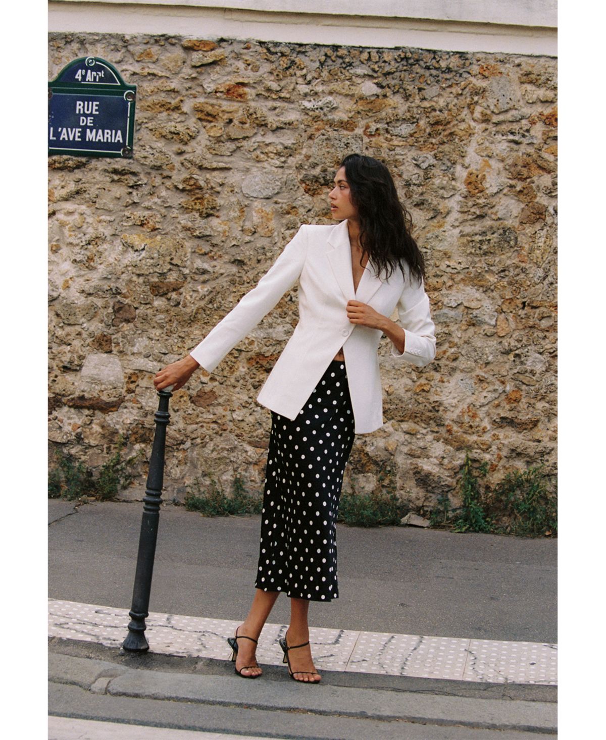 Ennis Satin Polka Dot Midi Skirt thumbnail 4